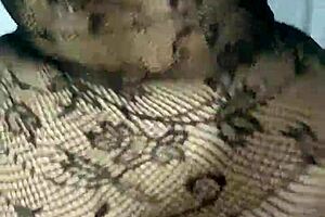 Big ass mature woman in lingerie craves creampie but settles for cumshot