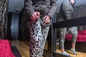 EUROPEAN MILF deep-throats and RIDES a FAT COCK with CUM PLAY in down-jacket preview.
