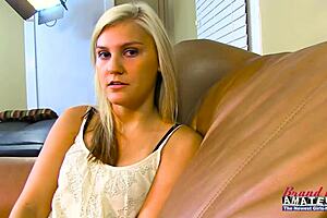 Horny blonde coeds Bailey and Olyssia, do you want to suck and share this cock before getting pounded hard?