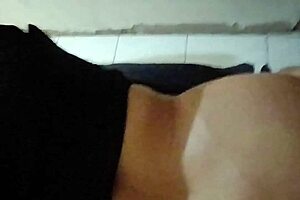 Shy neighbor with big natural tits provoked me with her cleavage and shook her ass on all fours with boobs bouncing