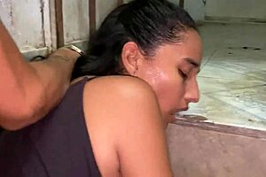 Latina teen bends over for interracial doggystyle with friend's boyfriend at home