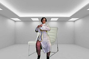 oh wow, granny as princess leia gets finger fucked and pussy eaten out by darth vader in cosplay!