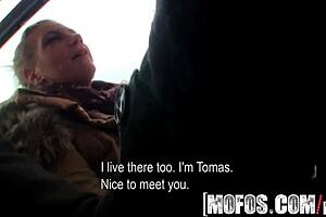 The sexy blonde Adele starred in a public bus pickup adventure