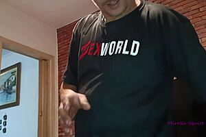 The blonde slut wife squirts during anal creampie from rough doggystyle fucking with fat tattooed body.