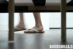 Parker Ambrose and petite Serena Hill engage in taboo stress relief blowjob and POV action