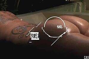 Blonde gets naked in car showing wet pussy clit then guy fucks her big tattooed ass doggystyle outdoors in bikini