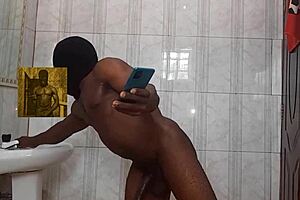 Why does pornashubby masturbate solo in bathroom after rounds with sugar mummy without climax?