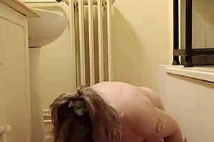 i tied up my french milf housewife for bondage spanking and dirty talk humiliation with dildo play