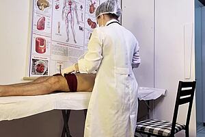 omg this patient gets hard during exam with the nurse 😱