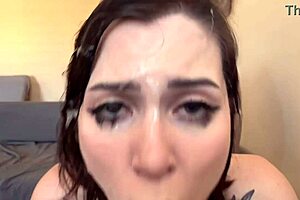 I am the deepthroat queen getting extremely messy with best facial ever