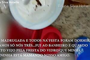 Bruna silva hotwife after party at corno friends house the eater fucks bareback and cums inside