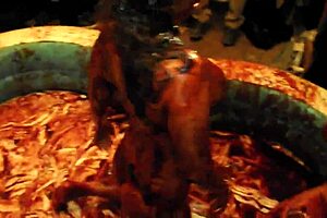 King cures stars in chocolate wrestling olympics movie with pool models and amateurs