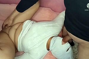 Arab wife giving blowjob and getting fucked doggystyle with creampie in big ass.