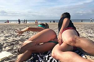 i uh got this dick shoved in my ass right there in front of everyone on the public beach wasnt expecting that at all