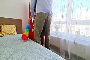 Can you believe I finally fucked my hot latina maid doggystyle in usa bedroom?  