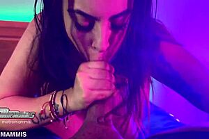 brazilian babe tries to deepthroat big black cock in bedroom cosplay