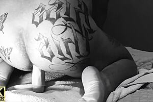 this famous singer tries out a mega vaginal toy in her pussy for the first time. solo lingerie action with buttplug and fisting in costumes.