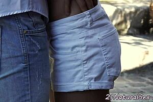 Doggystyle banged babe enjoys erotic romantic session with big cock in glamorous petite style.