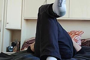 My White Sneaker Socks! Watch Sexy European Fat Solo With Feet And Toes In Chubby German Style!