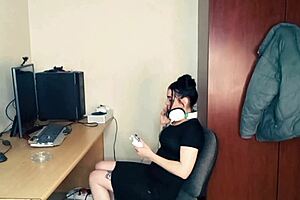 Couldn't pay rent so the landlord groped my small tits and tight shaved pussy 😩