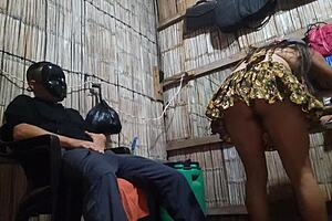 Military mature woman begs boss for big cock to destroy her ebony pussy in sex tape.