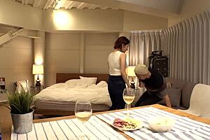 This daytime wife candidate in lingerie shakes her smooth white skin body. Oil-covered big tits and ass drown in pleasure!