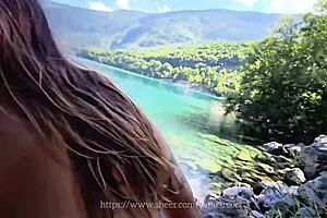 Taking a naked bath and having sex in an Italian lake with Brazilian Damiana on her Europe trip episode 9