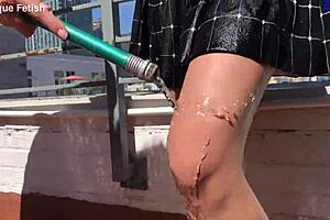 Two Amateur Girls One Big Dick Outdoor Footjobs Barefoot Patio Wet Dreams - Eric John!