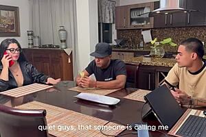 busty latina rides stepson's friend's huge bbc secretly