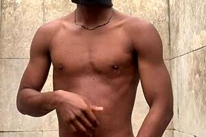 Amateur Soapy Dick Massage in Shower Nearly Caught