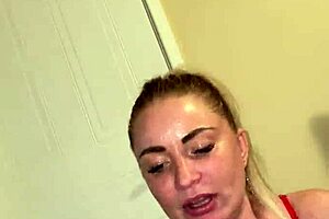 step son keeps getting blowjob from step mom as she sucks his big dick licks his balls and he cums on her tits