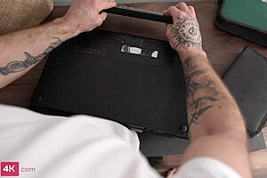 In a steamy bedroom scene, the horny busty blonde babe blew and rode her boyfriend until he came on her shaved pussy.