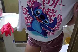 The immigrant maid accepts cash to suck cock and ride it passionately until cum covers her puffy nipples.