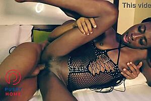 Little step sis starts with a sensual lap dance that turns passionate. She bends over for doggystyle blowjob and takes cum in mouth while moaning loudly