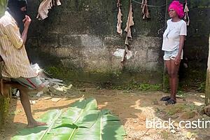 Young Petite Ebony's Crazy Outdoor Kinky Ride on Monster Black Cock