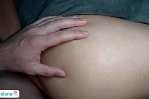 Step sister wakes fucking hard cum blasts her big ass!