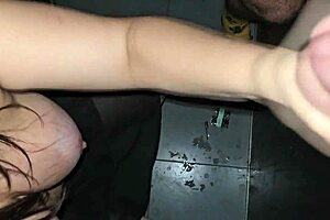 Glory hole booth romp with moreno's massive cock feels amazing