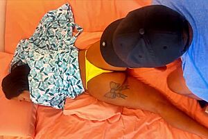 Stepmom shares bed with stepson for sneaky sex 😈 while dad works!