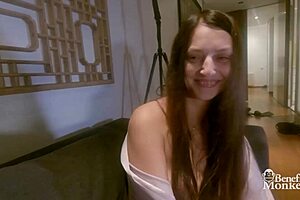 Katy Rose tempts in robe we go crazy on her curvy ass