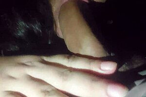 horny stepbro gets quick deepthroat blowjob from latina teen swallowing every drop