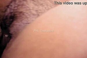 Sri Lankan Girlfriend Rides Boyfriend's Cock Bent Over While Husband Works