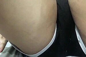 Did this asian babe soak her tight pussy after work?