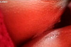 Latina teen spreads legs wide teasing wet pussy with dildo on bed