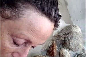 Pov with mature hotwife candi annie milking cock poolside