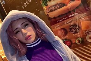 flashy hair and face overflowing ass gal cosplay party sex night part1