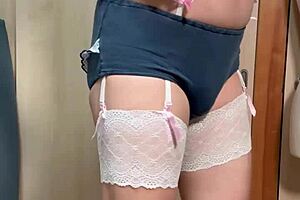 Japanese Maid's Huge Buttplug Walk Ends In Lolita Gym Anal Tease