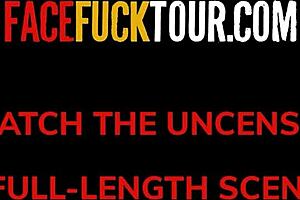 A tiny 18yo Latina cutie delivers the sloppiest upside-down deep throat ever