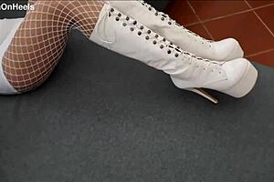 milf perfect body in heels pantyhose stockings lingerie legs tease umm yeahh