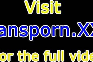 amateur glasses tgirl strips lingerie and rubs cock close-up