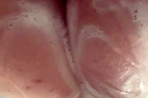 horny british slut fingers herself to orgasm in the shower??